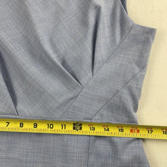 Banana Republic Chambray Sheath Dress Sleeveless Round Neck Light Blue-12 - Picture 9 of 16